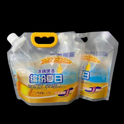 China Custom Moisture Proof Drink Pouch With Spout Beer Bag for sale