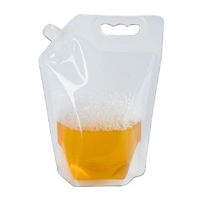 China Safety China Supplies Food Grade Transparent Plastic Vertical Suction Bags For Packaging Milk, Beer And Juice for sale