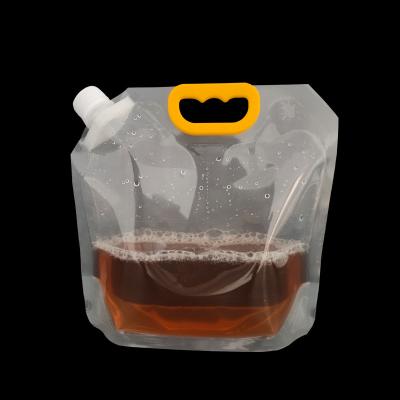 China Direct Wholesale 1000ml Safety Disposable Beverage Pouches Stand Up Spout Plastic Pouch Beer Drinking Water Plastic Foldable Bag for sale