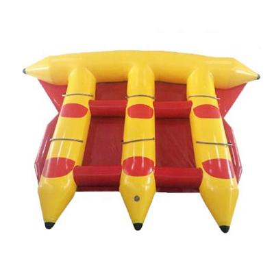 China Waterproof 6 person flying fish inflatable banana boat for water games. for sale