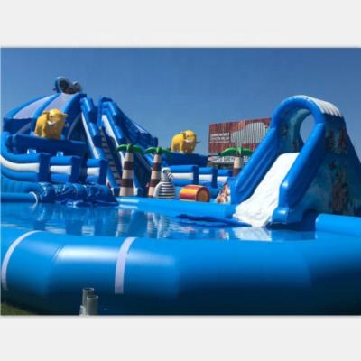 China New BANSHI Entertainment Design Water World Outdoor Building Elephants Inflatable Above Ground Water Park With Pool And Slides for sale