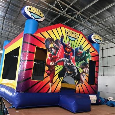 China Waterproof Cool Superhero Inflatable Bounce House / Bouncy Castle Best Selling Inflatable Trampoline for sale