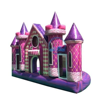 China Outdoor Commercial Bouncy Doorway Kid's Purple Inflatable Blow Up Air Castle Playground Bouncer for sale