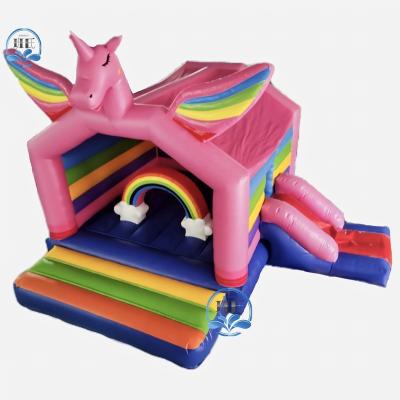 China Lovely Unicorn Inflatable Waterproof 3 in 1 Combo Popular Inflatable Bouncer Slide Jumping Castle for Kids for sale