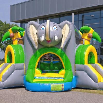 China popular waterproof inflatable elephant shooter castle/outdoor inflatable sports games/inflatable ball shooter playground for kids for sale