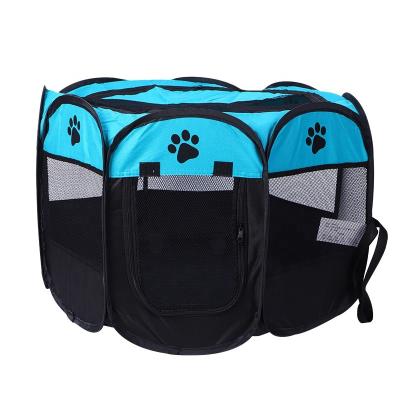 China Breathable Multifunctional Octagon Cage Folding Octagon Folding Pet Barrier Indoor House Pet Carriers Dog Cage Outdoor Exercise Kennel for sale