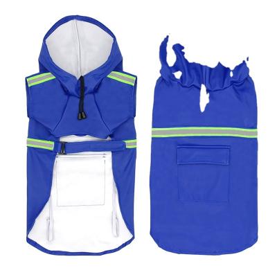 China Stocked 2021 Hot Selling Big Dog Rain Coat Waterproof Raincoat For Dog Pet Raincoat Reflective Pet Hoodie for sale