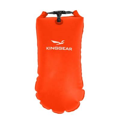 China 190T KingGear PVC Outdoor Waterproof Nylon Swimming Safety Floating Inflatable Open Water Swimming Buoy for sale