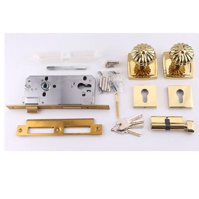 China Locked Works New Hot Selling Gold Door Lock Handle Set Door Handles PVD for sale