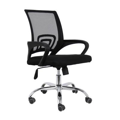 China Hot Selling Swivel On The Line Swivel Chair Price Black Mesh Office Chair Computer Desk Chair Mid-Back for sale