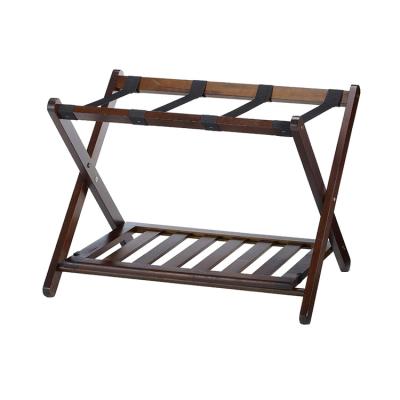 China Eco-Friendly Hotel Supplies Indoor Foldable Luggage Rack Wooden Suitcase Rack Luggage Rack for sale