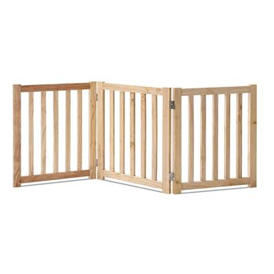 China Wholesale Sustainable Natural Wood 3 Panel Door Guardrail Pet Free Indoor Outdoor Outdoor Wooden Foldable Door for sale