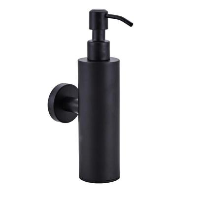 China Metal Black Color Stainless Steel Paint Wall Mounted Soap Dispenser For Hotel Home Bathroom Manual Shampoo Liquid Soap Dispensers for sale