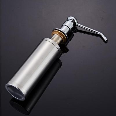 China Modern Refillable Pump SS304 Stainless Steel Liquid Soap Brass Material Dispensers For Kitchen Sink for sale