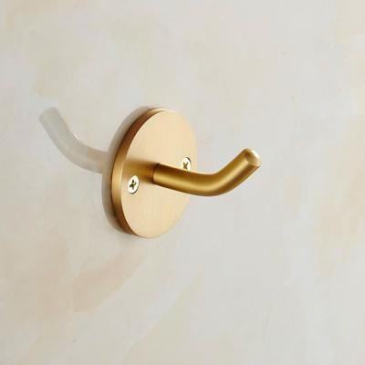 China Brushed Brass Viable Gold Hook Towel Hook Bathroom Clothes Heavy Duty Wall Mounted Cabinet Coat Hook Door Hanger for sale