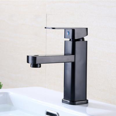 China Contemporary Brass Material Deck Mounted Matte Black Color Cold And Hot Water Bathroom Basin Mixers Single Handle Basin Faucet for sale