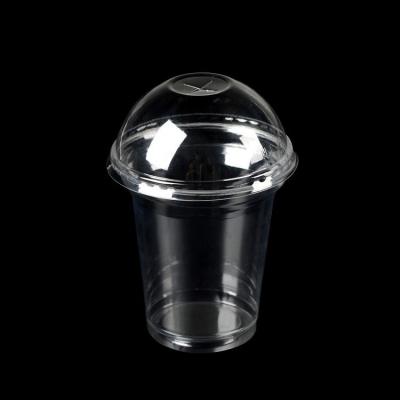 China 95 Caliber Transparent PLA Disposable Plastic Cup with Dome Lid 20oz 16oz 12oz 9oz for sale