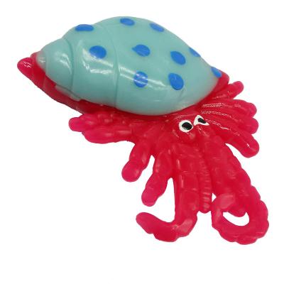 China Widely Used TPR Children's Educational Squeeze Toys D-192 Toy Animal Sea Life Hermit Sticky Crab for sale