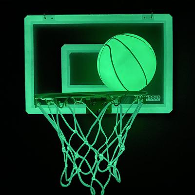 China Training Use Glow In The Dark Bright Pro Style Hoop With Cut Away Mini Adjustable Rim Basketball Hoop for sale