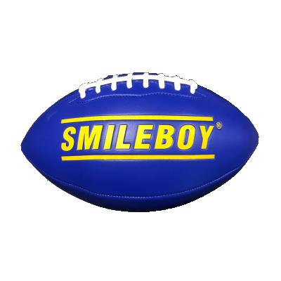 China Custom Xiamen Logo PU Leather Rugby Cheap Training American Football Balls Size 9 for sale