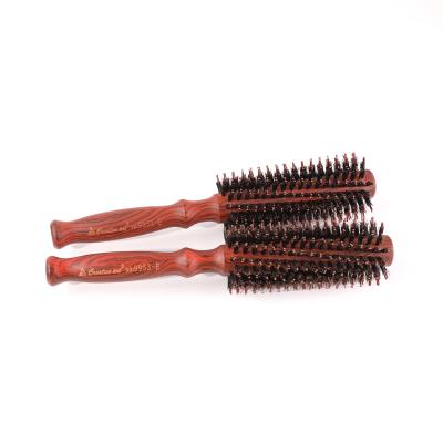 China Wholesale Nondisposable 2022 Fashions Round Hair Brush Wooden Salon Round Rolling Brush Hair Brush For Professional Hair With Logo for sale