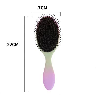 China Creative Home Hair Straightener Black Creative Art Plastic Hair Brush Pink Hair Extension Set Brush for sale