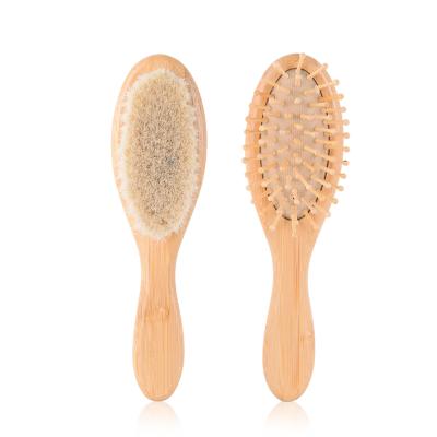 China Nondisposable Wholesale Private Logo Long-term High Quality Bamboo Hairbrush Baby Hair Brush Baby Hair Reading Brush Baby Brush Nondisposable for sale