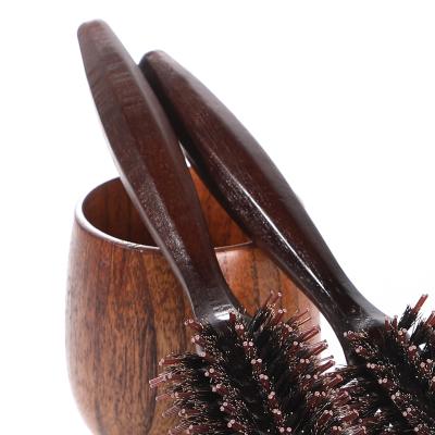 China 2022 Products Hot Nondisposable Round Bristle Custom Round Boar Bamboo Rolling Hair Brush Styling Hair Brush With Handle With Logo for sale