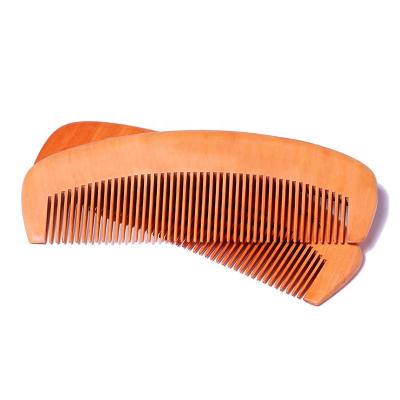 China Natural Wood Wooden Hair Comb Beard Comb and Peach Scalp Massager Bamboo Brush Comb for sale