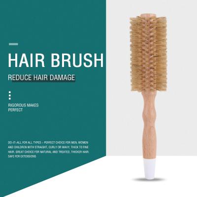 China Hot Selling Nondisposable High Quality Stable Stable Hardwood Boar Brisltes Wooden Round Brush Custom Made With Factory Price for sale