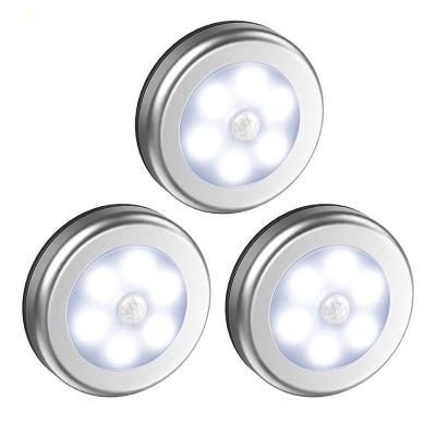 China LED Motion Sensor Led Under Cabinet Lights Dry Battery LED Night Light Motion Lamp 6leds PIR Body Motion Wall Ind for sale