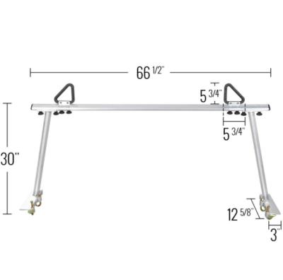 China Universal Aluminum High Quality Adjustable Length Pickup Truck Bed Ladder Rack For Ford for sale