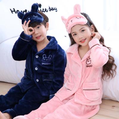 China QUICK DRY factory directly thickened boys and girls flannel pajamas set children's pajamas with best service and low price for sale