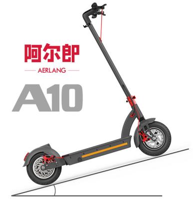 China Aerlang A10 10 Inch Long Range Tubeless Tire 48v 36v Battery Power Unisex Portable Electric Scooter For Adult for sale