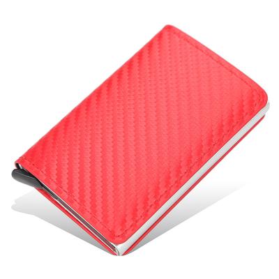 China RFID Ultra Slim Carbon Fiber Card Holder Minimalist Wallet Mini RFID Blocking Credit Card Wallet for sale