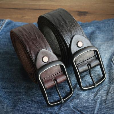 China Fashion.Casual.Business Private Label Leather Men's Custom Wholesale Custom Genuine Leather Belt Black Brown Cowhide Belt For Men for sale