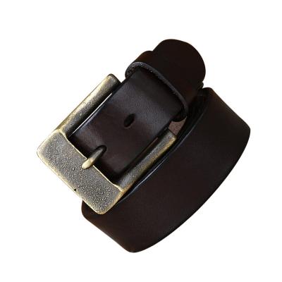 China Fashion.Casual.Business pure copper belt buckle casual classic genuine leather cowhide belt for men for sale