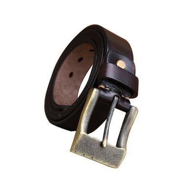 China Luxury Designer Top Layer Cowhide Fashion.Casual.Business Belts Classic Casual Men's Genuine Pure Leather Belt Men's Pure Copper Belt Buckle for sale