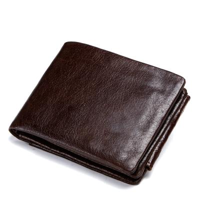 China New Design Anti-theft Card Genuine Cow ID Genuine Leather Wallet For Men for sale