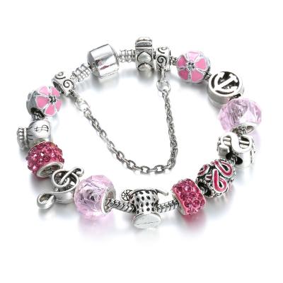 China Fashion Chuanfan New Crystal Pink Crystal Beads Bracelets For Women  Girl Charm Bracelets Femme Pulseras for sale