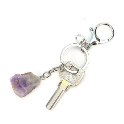 China Nature Stone Chuanfan Yogo Key Chain Heal Clear Crystal Amethyst Lapis Lazuli Stone Rose Quartz Stone Gift for Men and Woman for sale