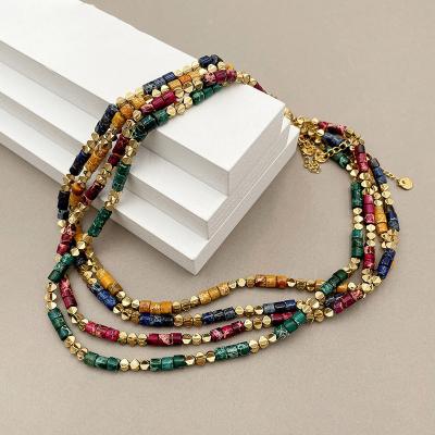 China chuanfan luxury high level handwork entrance necklace stone necklace nature tiger eye natural stone pendant stone for sale