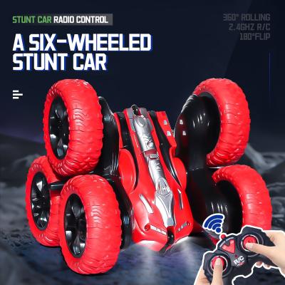 China Remote Control Six-wheel Stunt Car For Children 2.4G Six-wheel USB Cable 3.7V Battery for sale