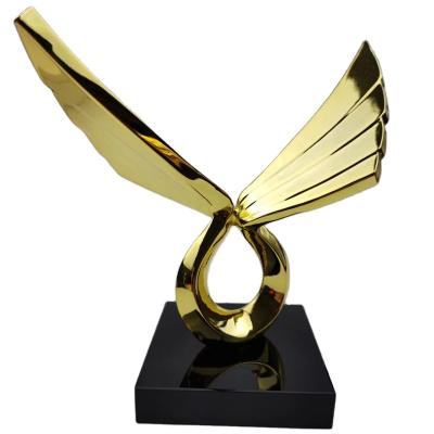 China High Quality Custom Design Butterfly China Fashion Metal Gold Hard Zinc Alloy Trophy For Gift for sale