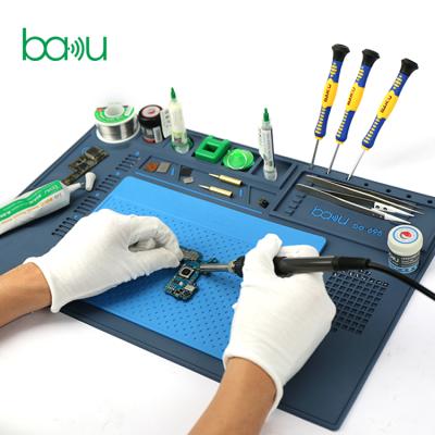 China Silica Gel Insulation Mat Office Mat BA-695 High Temperature Resistance Newly 2 In 1 Gel Silicone Pad Work Mat For Repair for sale