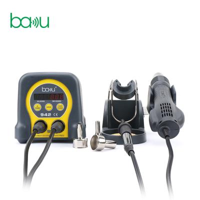 China BAKU Digital Adjustable Pcb Machine Smd Anti-Static Iron Gun Anti-Static Soldering Station Ba-942 Hot Air Station Needle Solder 1 Years for sale