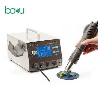 China BAKU New product! ! ! ba-942D estacion De smd soldar air gun rework station electric soldering iron hot equipment Ba-942D for sale