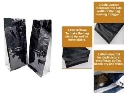 China Custom Coffee Packaging Printing Aluminum Foil Sealed Zip Lock Bags with Logo for sale