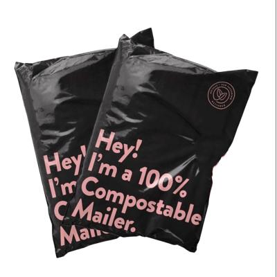 China Custom Logo Printed Pink Poly Recycle Clothing Shipping Courier Compostable Mailing Bag Biodegrad Express Bag for sale