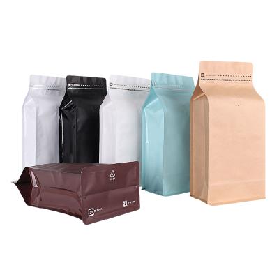 China Wholesale Aluminum Foil Zipper Flat Bottom Matte Black Stand Up Pouch Empty Coffee Bag With Valve for sale